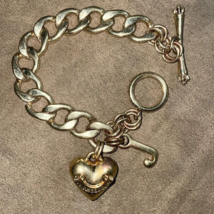 Vintage Juicy Courure puff heart toggle bold bracelet
